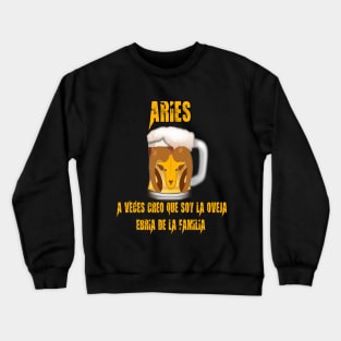 Aries zodiac beers design Crewneck Sweatshirt